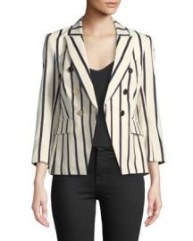 Veronica Beard Empire Striped One-Button Dickey Jacket at Neiman Marcus