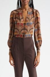 Veronica Beard Esmeralda Print Silk Top at Nordstrom