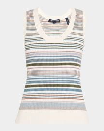 Veronica Beard Ezinna Stripe Knit Tank Top at Neiman Marcus