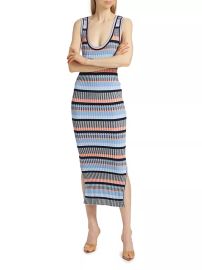 Veronica Beard Fabiana Stripe Rib Sleeveless Sweater Dress at Saks Fifth Avenue