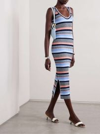 Veronica Beard Fabiana Stripe Rib Sleeveless Sweater Dress at Net a Porter