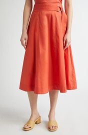 Veronica Beard Facia Belted Stretch Cotton Skirt at Nordstrom