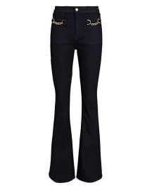 Veronica Beard Florence Chain-Embellished Flared Jeans at Intermix