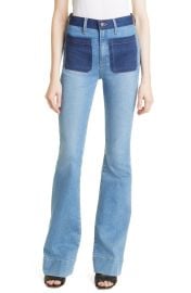 Veronica Beard Florence Colorblock Flare Jeans at Nordstrom