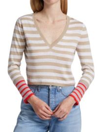 Veronica Beard Florrie Striped Knit Pullover on SALE at Saks Off 5th