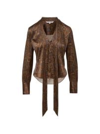 Veronica Beard Francine Paisley tie-neck Blouse Brown at Farfetch