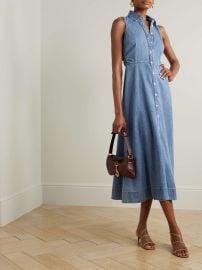 Veronica Beard Fuller Denim Midi Dress in Starlight at Net a Porter
