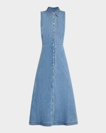 Veronica Beard Fuller Sleeveless Denim Midi Dress at Neiman Marcus