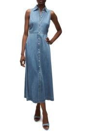 Veronica Beard Fuller Sleeveless Denim Midi Shirtdress at Nordstrom