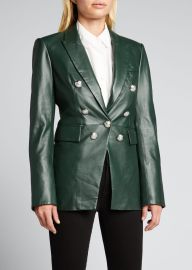 Veronica Beard Gaya Leather Jacket - at Bergdorf Goodman