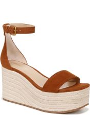 Veronica Beard Gianna Platform Wedge Sandal in Caramel at Nordstrom