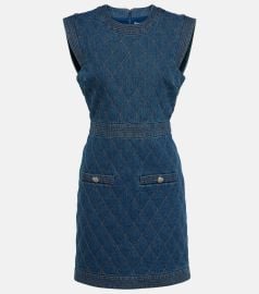 Veronica Beard Ginny quilted denim minidress at Mytheresa