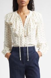Veronica Beard Gomez Ruffle Print Shirt at Nordstrom