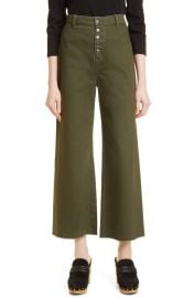 Veronica Beard Grant Button Fly Raw Hem Wide Leg Jeans at Nordstrom