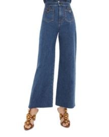 Veronica Beard Grant Patch Pocket High Rise Ankle Wide Leg Jeans in Lakewood Bloomingdales at Bloomingdales