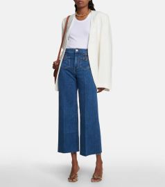 Veronica Beard Grant Wide Leg Patch Pocket Jeans at Mytheresa