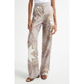 Veronica Beard Grigore Paisley Print Wide Leg Silk Pants at Nordstrom