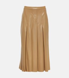 Veronica Beard Herson Pleated Vegan Leather Midi Skirt at Mytheresa