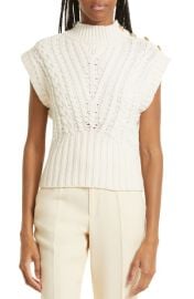 Veronica Beard Holton Lambswool Cap Sleeve Sweater at Nordstrom