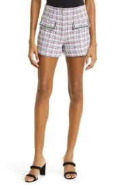 Veronica Beard Inara Plaid Cotton Blend Tweed Shorts at Nordstrom