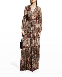 Veronica Beard Isra Multi-Print Silk Maxi Dress at Neiman Marcus