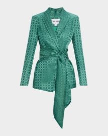 Veronica Beard Issel Printed Tie Front Jacket at Neiman Marcus