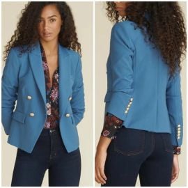 Veronica Beard Jackets amp Coats Veronica Beard Gail Blazer Dickey Jacket Women Size Blue Gold Poshmark at Poshmark