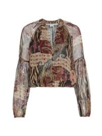 Veronica Beard Jayce Patchwork Silk Blouse at Saks Off 5th