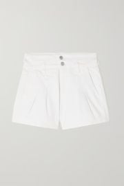 Veronica Beard Jaylen pleated denim shorts at Net a Porter