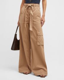 Veronica Beard Jeans Belisa High-Rise Wide Cargo Pants at Neiman Marcus