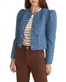 Veronica Beard Jeans Camilla Quilted Denim Jacket at Neiman Marcus