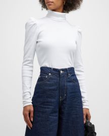 Veronica Beard Jeans Cedar Puff Sleeve Turtleneck at Neiman Marcus