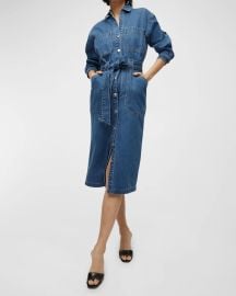 Veronica Beard Jeans Evelyn Button-Front Denim Shirtdress Neiman Marcus at Neiman Marcus