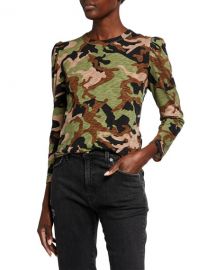 Veronica Beard Jeans Porter Camo Baseball Tee at Neiman Marcus