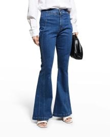 Veronica Beard Jeans Sheridan Seamed High Rise Flared Jeans at Neiman Marcus