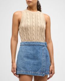 Veronica Beard Jerrel Cable-Knit Tank Top at Neiman Marcus