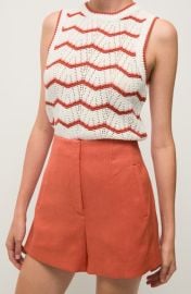 Veronica Beard Jerrel Chevron Stripe Cotton Blend Sleeveless Sweater at Nordstrom