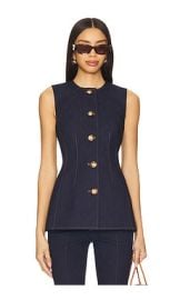 Veronica Beard Jessup Vest In Dark Oxford at Revolve