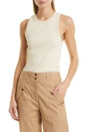 Veronica Beard Jordyn Rib Stretch Cotton Tank at Nordstrom