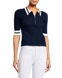 Veronica Beard Jorja Half-Zip Polo at Neiman Marcus