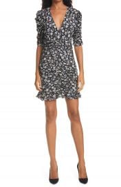 Veronica Beard Josephine Ruched Ruffle Stretch Silk Dress   Nordstrom at Nordstrom