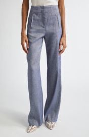 Veronica Beard Jude Wide Leg Linen Blend Pants at Nordstrom