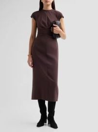Veronica Beard June Ruched Cap-Sleeve Midi-Dress | Saks Fifth Avenue at Saks Fifth Avenue
