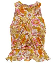 Veronica Beard Kailani Cross Front Floral Chiffon Top at Mytheresa