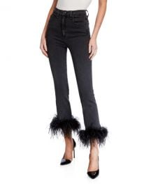 Veronica Beard Kareena High-Rise Skinny Jeans w  Feathers at Neiman Marcus