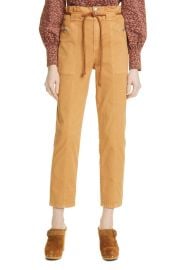 Veronica Beard Karter Paperbag Waist Cotton Blend Pants at Nordstrom