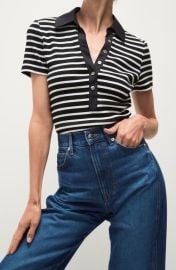 Veronica Beard Kearney Stripe Cotton Polo at Nordstrom