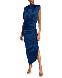 Veronica Beard Kendall Shirred Sleeveless Dress at Neiman Marcus