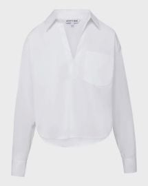 Veronica Beard Khai Stretch Cotton Woven Top at Neiman Marcus