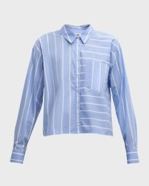 Veronica Beard Kinley Stripe Long-Sleeve Top at Neiman Marcus